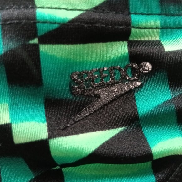 (*) VINTAGE 1" SIDES SPEEDO SWIM BRIEF, SIZE 30", BLACK & GREEN - (Pre-owned) - Picture 5 of 8